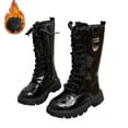 thumbnail image 3 of lnmuld Boots for Girls Stylish Autumn Girls Casual Boots Flat Thick Sole Non Durable PU Leather Comfortable Walking Footwear for Kids Size:11-11.5 Years, 3 of 8