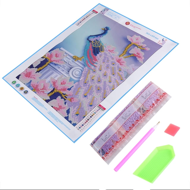 Kit de Pintura de Diamante 5D DIY Flor de Pavo Real Octpeak 30 x 40 cm Pavo Real Derecho