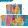 thumbnail image 2 of 2 Pieces Kitchen Rugs, Abstract Anti Fatigue Non Slip Foam Cushioned Colorful Lines Art Modern Comfort Indoor Floor Mat Runner Rug Set for Laundry Office Sink Bathroom (17"x48"+17"x24"), 2 of 6