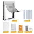 thumbnail image 2 of XL Aluminum Pet Dog Cat Door Ownpets Magnetic Locking Flap Screen Puppy Gate Frame for Screens, Glasses, Doors & Walls White, 2 of 8