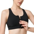 thumbnail image 3 of Yvette Women Strappy Zip Front Sports Bra High Impact Workout Bra for Running Spinning Dancing,Black,3XL+, 3 of 9