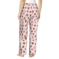 thumbnail image 3 of Uemuo Hand Drawn Strawberry Pattern Women's Wide Leg Palazzo Lounge Pants with Pockets Light Weight Loose Comfy Casual Pajama Pants-, 3 of 9