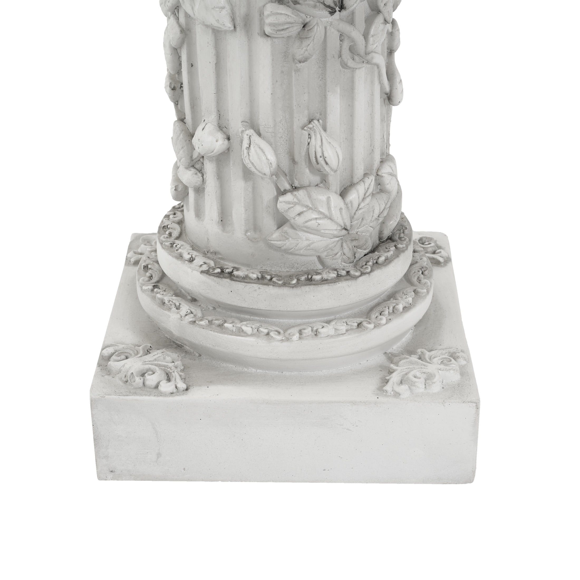 Christopher Knight Home Column Pedestal Stand, Magnesium Oxide Display Stand for Plants, Antique White