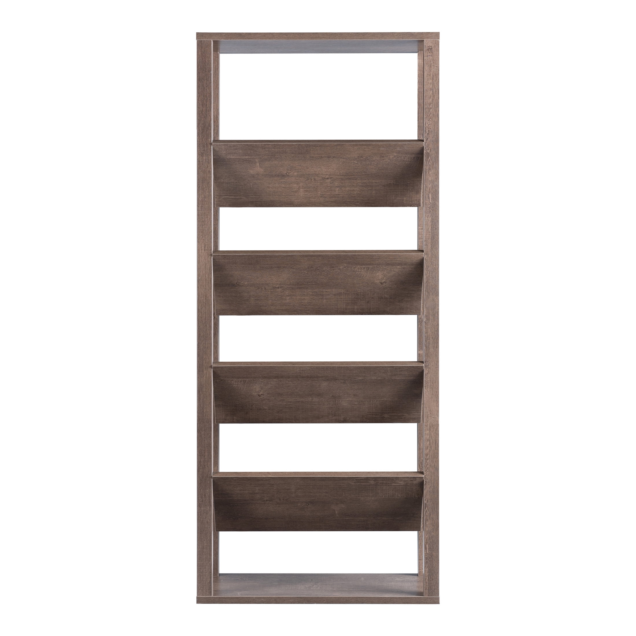Furniture of America Rubus 4-Shelf Etagere Bookcase, Walnut