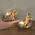 thumbnail image 4 of ckepdyeh A-Gold Animal Candle Holders Elephant Sculpture Tea Light Candle Holder Deco Small Candle Stick Holders Good Lucky Gift, 4 of 7