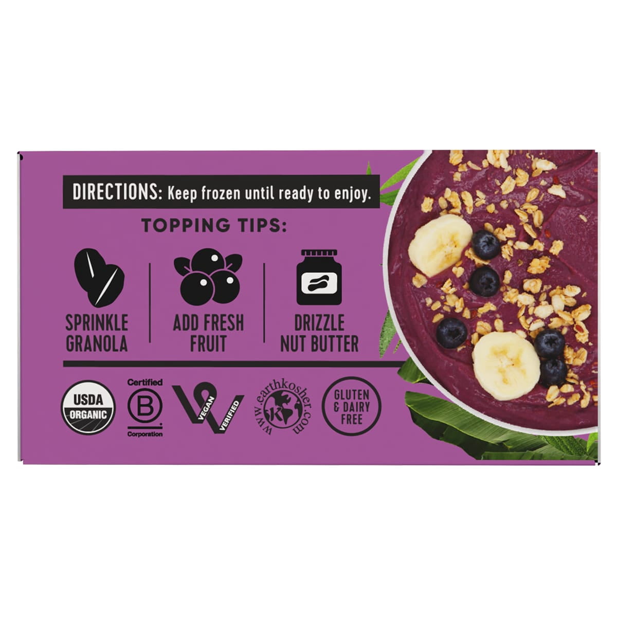 Pitaya Foods Acai, Strawberry, and Banana Protein Smoothie Bowl, 8 fl oz