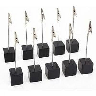 10 clips para notas, base de fotos en forma de cubo, clip de papel para notas, soporte para fotos, clip para notas de papel, soporte para clip de notas con cierre de cocodrilo, color negro