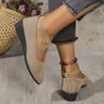 thumbnail image 4 of XDDLITP Women's Flats with Comfortable Fashion Design Elastic Ankle Straps Dressy Ballerina Style Closed Toe Flats for Casual Wear,Khaki 39(US-7.5), 4 of 5
