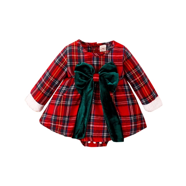 PMVFHDE Barboteuse pour Fille Jupe pour Enfants Robe Ha Rouge à Carreaux Jupe Ha Robe Justaucorps&One-Pieces Rouge, 3-6 Mois