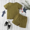 thumbnail image 5 of Mercatoo Baby Girls Boys 4th Of July Clothes Summer Short Sleeve T Shirt Tops 𝐒tars Stripes Shorts Toddler Outfits Set, 5 of 9