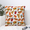 thumbnail image 4 of Pofeuu Hot Dog Burger Print Double-sided plush pillowcase Square Throw Pillow Covers Pillows Cover for Living Room Bedroom Sofa Couch Cushion Cover（No pillow core）-22"x22", 4 of 7
