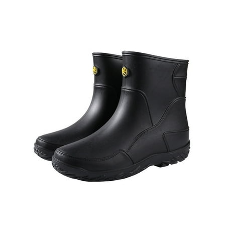 

Woobling Men s Garden Shoes Outdoor Waterproof Boot Slip Resistant Rain Boots Work Rainboot PVC Lightweight Comfortable Black 8