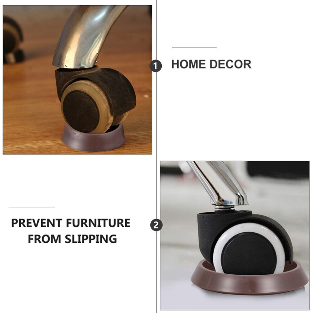 8pcs Round Furniture Caster Cups AntiSliding Floor Wheels Grippers