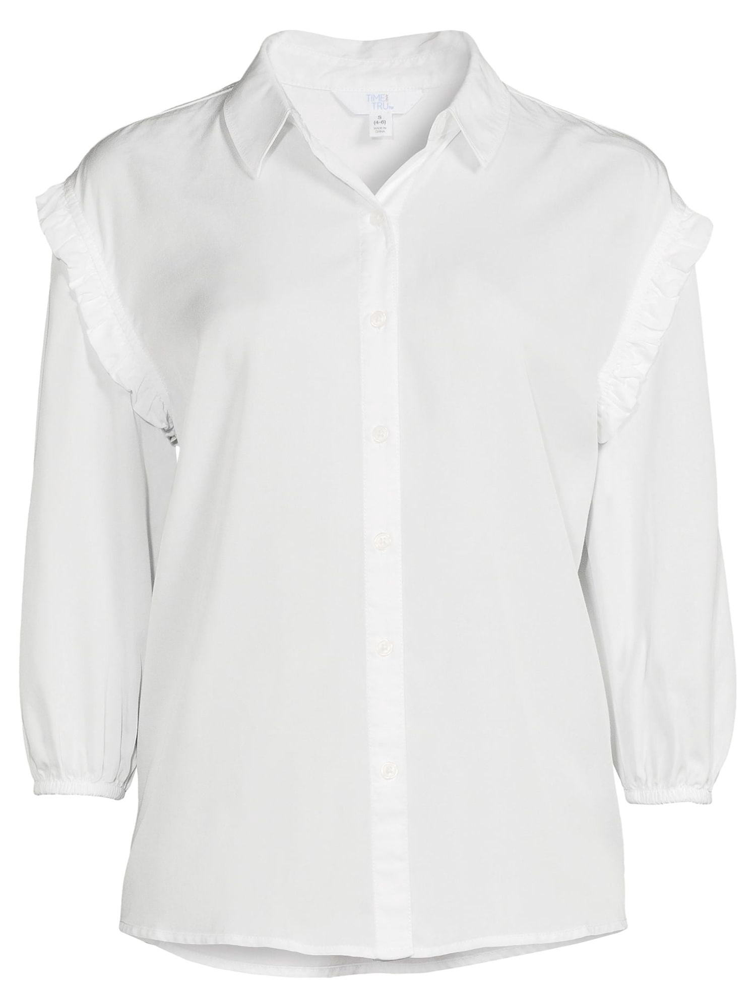 walmart time and tru ruffle sleeve top