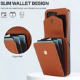 thumbnail image 3 of Dteck for Samsung Galaxy Z Flip 6 Wallet Case,Leather Case with 3 Accordion Card Slots and RFID Blocking Adjustable Crossbody Strap for Unisex,Brown, 3 of 9