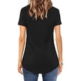 thumbnail image 4 of Women's Criss Cross V Neck Short Sleeve Tunic Summer T Shirts Tops Fashion Casual Loose Fit Tunic Tee Sexy Blouses, 4 of 7