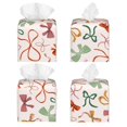 thumbnail image 2 of Yiaed Colorful Bow Knots Print Tissue Box Cover, PU Leather Decorative Organizer for Tabletop, Bathroom, Car, Office Creative Decorative, 2 of 7