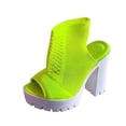 thumbnail image 2 of Botas de tacón alto de tacón grueso con punta abierta y boca de pescado de punto transpirable de color sexy para mujer Wmkox8yii  hfjk2006, 2 of 3