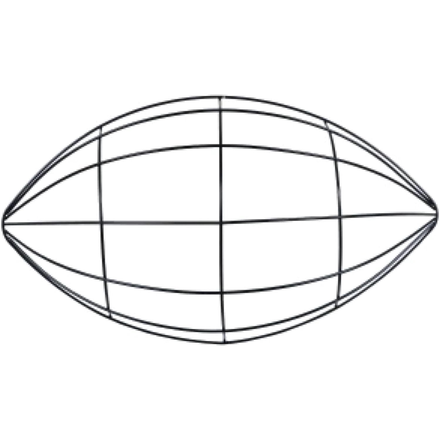 HTYSUPPLY (Set of 2) HT Football Wreath Frame Form Metal, Football-Shaped Wire Wreath Form Frame, 3.625x7.125x12-in.Bundled with 2Metallic Chenille Stems