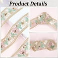 thumbnail image 5 of 10 Yards Organza Jacquard Ribbon Polyester Floral Embroidered Sequin Woven Trim Tape Flower Embroidery Fabric Applique Ribbons for Sewing Making Crafts Wedding Dresses Bridal DIY Home Decor, 5 of 5