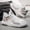 White and Grey, variant on Men'S Casual Skate Shoes | Lightweight White Sneakers Suitable for All Seasons, Versatile Sports Shoes for Commuting, High Top Fabric with EVA Sole