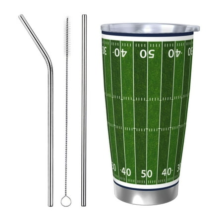 

Junzan American Football Field for 20oz Stainless Steel Insulated Car Cup with Spillproof Lid - Insulated Coffee Mug Thermal Cup-Straw Three-piece Set