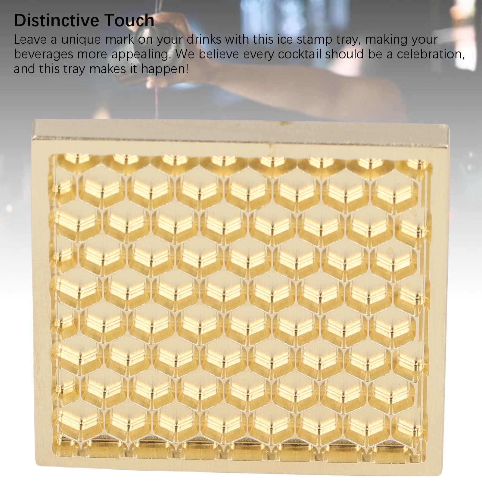 NFTIGB Ice Cube Maker Design Tray Copper Ice Press Craft Modern Ice Cube Stamp for Cocktail Bartender Bar Party A04