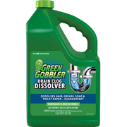 Green Gobbler Liquid Drain Clog Remover for Hair, Grease, Toilet Paper, Flushable Wipes - Septic Safe, No Harsh Odor,  1 Gallon