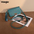 thumbnail image 4 of Wrangler Womens Wristlet Wallet RFID Blocking Bifold Clutch Credit Card Holder Purse with Crossbody Strap, Turquoise, 4 of 7