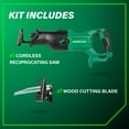 thumbnail image 5 of Metabo HPT 18V MultiVolt Cordless Reciprocating Saw, Orbital Cut Mode, 36% Less Vibration, 1-1/8" Stroke Length, 3,000 SPM, LED Light, Tool Body Only, CR18DBQ4, 5 of 14