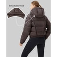 thumbnail image 3 of Cropped Puffer Jacket Women Pioneer Camp Waterproof Hood Short, 3 of 6