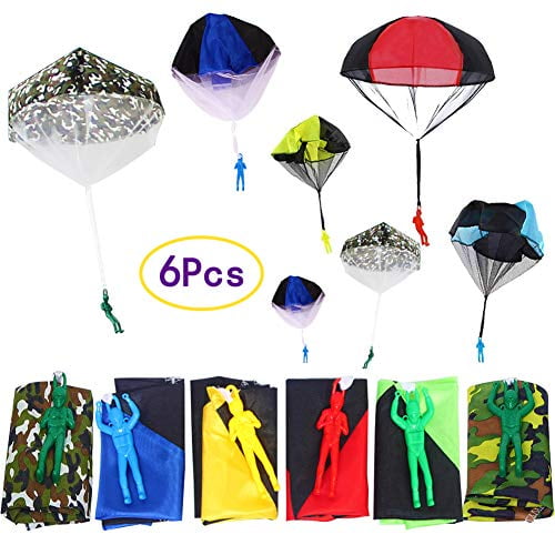 SWZY Hand Throwing Parachute 6pcs Watch Landing Flying Toys Children