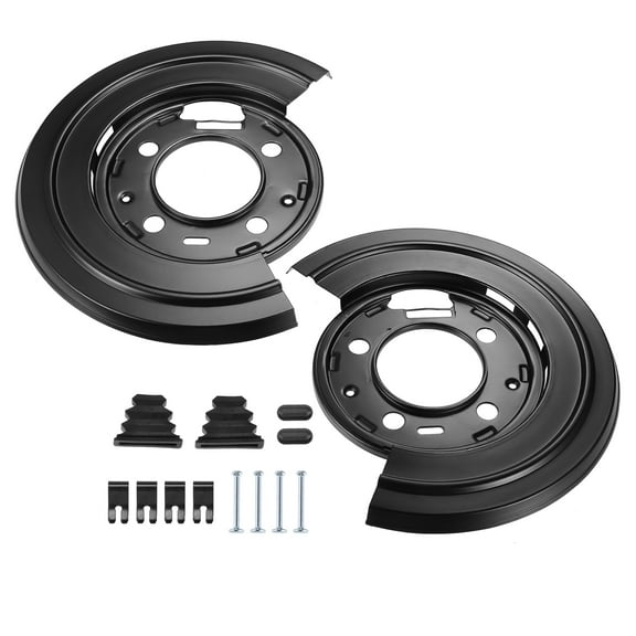 Unique Bargains 1 Set Rear Brake Dust Shield Backing Plates for Ford F250 Super Duty 1999-2010 No.4C3Z-2209-AA Black