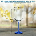 thumbnail image 5 of 10 ARC Cachet White Wine Glasses Set, 16 oz. - Wedding, Favors, Cheap, Sturdy - Blue, 5 of 5