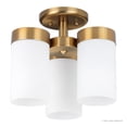 thumbnail image 4 of Urban Ambiance Luxury Mid-Century Modern Flush-Mount Ceiling Fixture, Size: 9-7/8"H x 11-3/4"W, with Modern Style Elements, Brushed Bronze Finish and Etched White Shade, UHP2297, 4 of 4