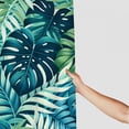 thumbnail image 3 of Awypu Natural Mulberry Organic with Green Monstera Print Waterproof Shower Curtain for Bathroom Decoration White, 3 of 7