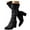Black, variant on Oyedens High Heels Knee Length Long Boots for Women Casual Denim Zipper Knee High Tall Boots Fall