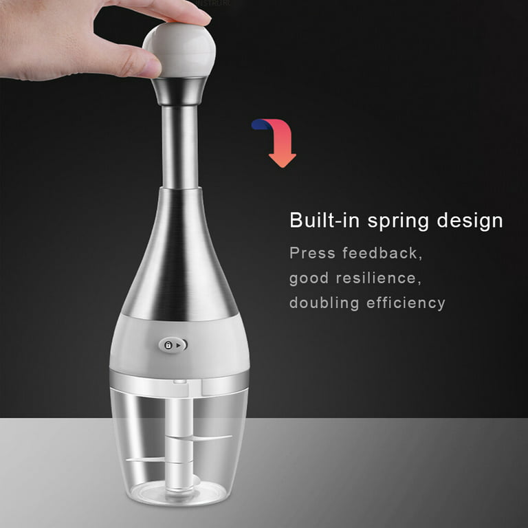 DIYOO Manual Food Processor Vegetable Meat Chopper, Portable Hand Manual Push Garlic Grinder Mincer Onion Cutter for Veggies, Ginger, Fruits, Nuts