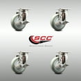 thumbnail image 2 of 4 Inch 316SS Gray Polyurethane Wheel Swivel Top Plate Caster Set with Brake SCC, 2 of 2
