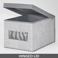 thumbnail image 4 of mDesign Large Fabric Closet Storage Box with Front Window/Lid, 6 Pack, Gray, 4 of 8