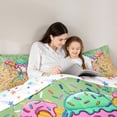 thumbnail image 4 of Castle Fairy Green Ice Cream Drip Twin Comforter Sets 2pcs, Sport Baseball Bat Bedding Set, Pink Yellow,1 Comforter and 1 Pillowcase, 4 of 6
