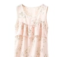 thumbnail image 5 of Levmjia Womens Sleeveless Nightgown Round Neck Floral Print Ruffle Spliced Loose Mini Dress Home Sleep Casual Floral Pattern Lightweight Comfortable Daily Indoor Leisure Wear, 5 of 5