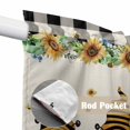 thumbnail image 4 of Spring Honey Gnomes Swag Curtains for Kitchen/Bedroom/Living Room, Farmhouse Sunflower Black Checkered Scalloped Curtains 63 Inch Long, Window Swag Topper Curtains Valances 2 Panels Set 36"x63", 4 of 8