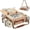 Leaf With Blanket &Table for 2, variant on Multifunctional Wicker Picnic Basket Set for 2 with Blanket and Picnic Table, Insulated Picnic Set with Full Tablewares for Camping Outdoor Couples,Cherry