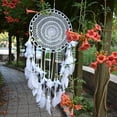 thumbnail image 5 of Atrapasueños bohemio grande, macramé de plumas blancas para colgar en la pared, decoraciones Vintage para el hogar, boda, círculo de 35cm y 115cm de largo Rojo Verde MX-0133544FYD, 5 of 5