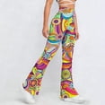 thumbnail image 6 of HAOTAGS Women's Yoga Pants,High Elastic Waist Butt - Lifting Printed Flare Trousers Yellow M, 6 of 8