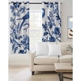thumbnail image 2 of Blue Spring Floral Blackout Curtains for Bedroom Living Room Darkening Curtains 84 Inch Length 2 Panels Set Summer Botanical Bird Window Curtain Insulated Window Treatment Grommet Drapes 52"x84", 2 of 9