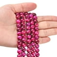 thumbnail image 5 of Natural Rose Tiger Eye Beads Strands Dyed & Heated Round Magenta 8mm Hole: 1mm 45~47pcs/strand 15 inch. DIY, 5 of 6