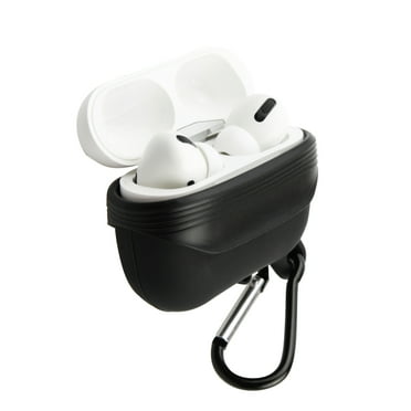 onn. Water-Resistant AirPods Pro Charging Case Cover With Earphone Neck Strap/Carabiner, Silicone Material to Protect