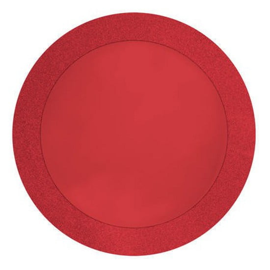 Club Pack of 96 Red Christmas Disposable Round Placemats 14" Walmart